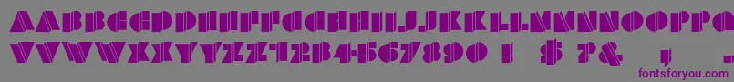 フォントHFF Warped Zone – 紫色のフォント、灰色の背景