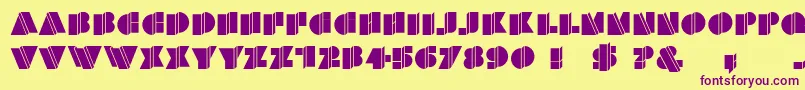 HFF Warped Zone Font – Purple Fonts on Yellow Background