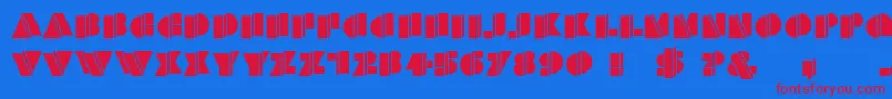 フォントHFF Warped Zone – 赤い文字の青い背景