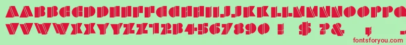 HFF Warped Zone Font – Red Fonts on Green Background
