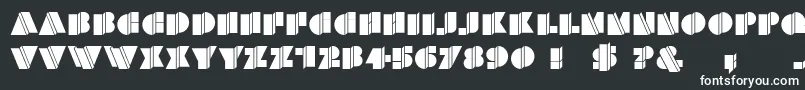 HFF Warped Zone-fontti – valkoiset fontit mustalla taustalla