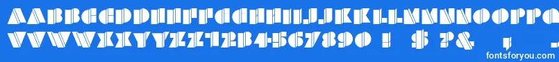 Шрифт HFF Warped Zone – белые шрифты на синем фоне