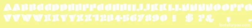 HFF Warped Zone-fontti – valkoiset fontit keltaisella taustalla