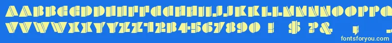 HFF Warped Zone-fontti – keltaiset fontit sinisellä taustalla