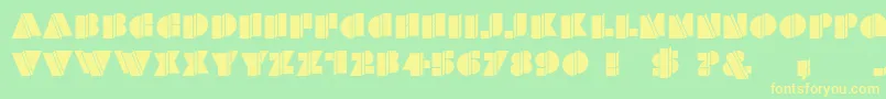 HFF Warped Zone Font – Yellow Fonts on Green Background