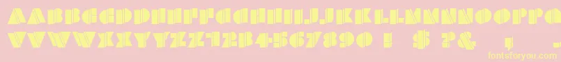 HFF Warped Zone-fontti – keltaiset fontit vaaleanpunaisella taustalla