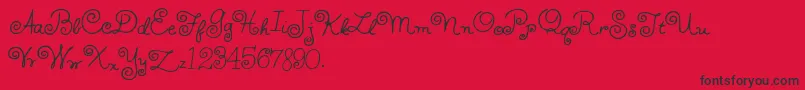 HFF Whirly Whorl Font – Black Fonts on Red Background