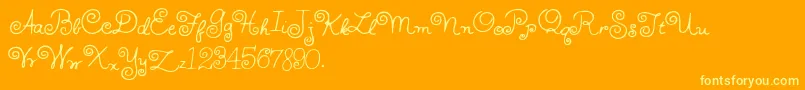 HFF Whirly Whorl Font – Yellow Fonts on Orange Background