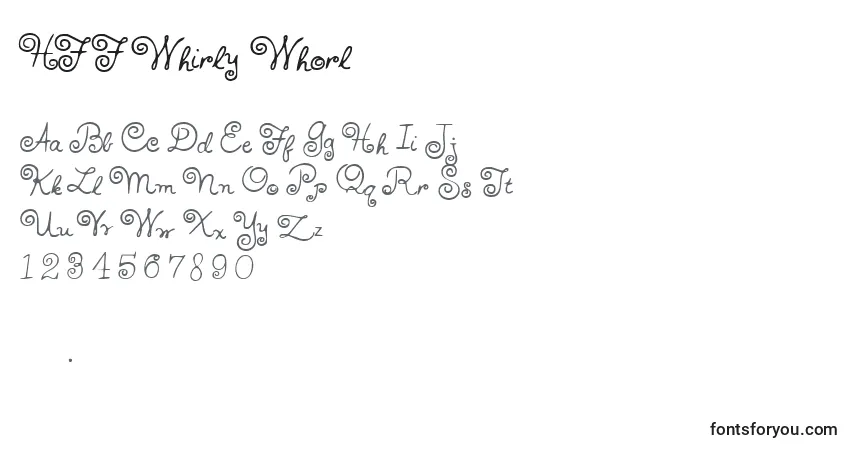 Шрифт HFF Whirly Whorl (129596) – алфавит, цифры, специальные символы
