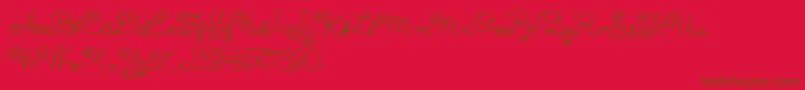 HFF Whirly Whorl Font – Brown Fonts on Red Background