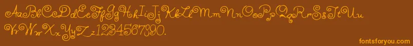 HFF Whirly Whorl Font – Orange Fonts on Brown Background