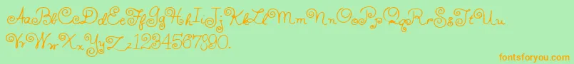 More about HFF Whirly Whorl Font HFF Whirly Whorl Font – Orange Fonts on Green Background