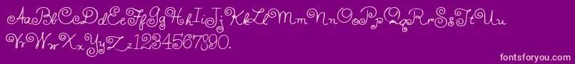 HFF Whirly Whorl Font – Pink Fonts on Purple Background