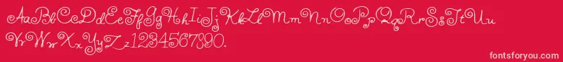 HFF Whirly Whorl Font – Pink Fonts on Red Background