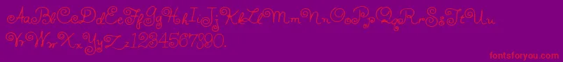 HFF Whirly Whorl Font – Red Fonts on Purple Background