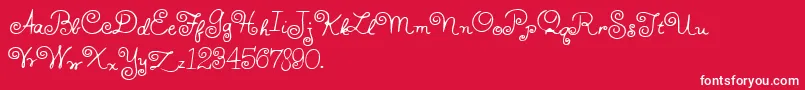 HFF Whirly Whorl Font – White Fonts on Red Background