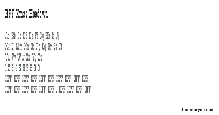 Шрифт HFF Xmas Hoedown – алфавит, цифры, специальные символы