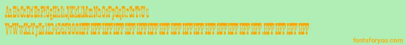 HFF Xmas Hoedown Font – Orange Fonts on Green Background