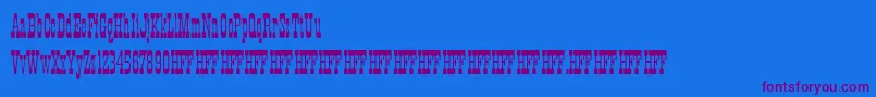 HFF Xmas Hoedown-Schriftart – Violette Schriften auf blauem Hintergrund