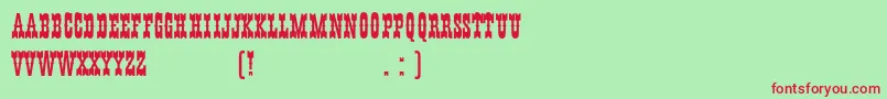 HFF Young Wanna Plain-fontti – punaiset fontit vihreällä taustalla