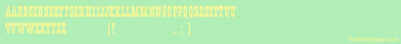 HFF Young Wanna Plain Font – Yellow Fonts on Green Background