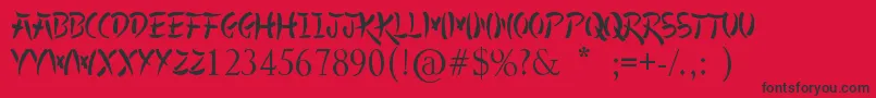 フォントAllYoko – 赤い背景に黒い文字