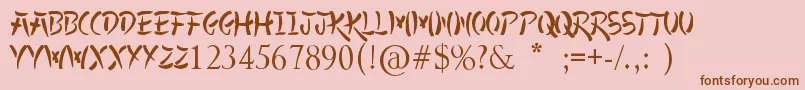 AllYoko Font – Brown Fonts on Pink Background