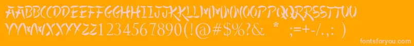 AllYoko Font – Pink Fonts on Orange Background