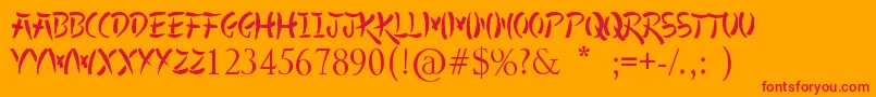 AllYoko Font – Red Fonts on Orange Background