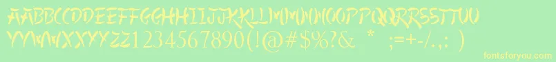 AllYoko Font – Yellow Fonts on Green Background
