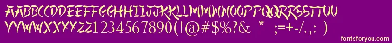 AllYoko Font – Yellow Fonts on Purple Background