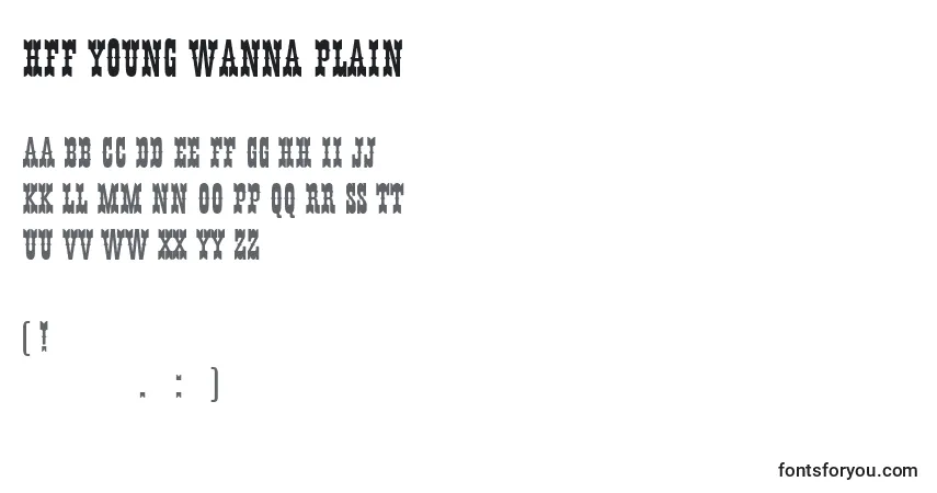 Schriftart HFF Young Wanna Plain (129600) – Alphabet, Zahlen, spezielle Symbole