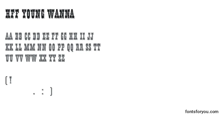 Schriftart HFF Young Wanna – Alphabet, Zahlen, spezielle Symbole