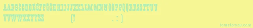 HFF Young Wanna Font – Green Fonts on Yellow Background
