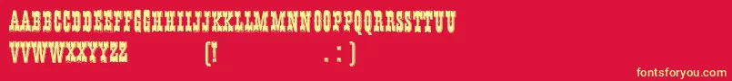 HFF Young Wanna Font – Yellow Fonts on Red Background