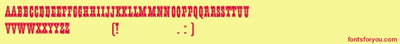 HFF Young Wanna Font – Red Fonts on Yellow Background