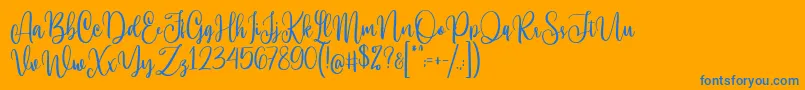 Weitere Informationen zur Hi Virginia Demo-Schriftart Hi Virginia Demo-Schriftart – Blaue Schriften auf orangefarbenem Hintergrund