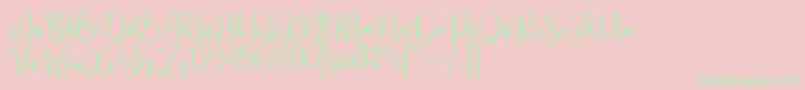 Hi Virginia Demo Font – Green Fonts on Pink Background