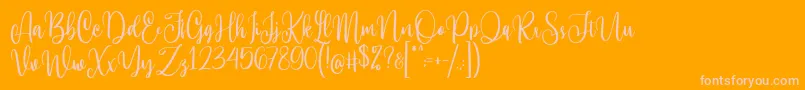 Fonte Hi Virginia Demo – fontes rosa em um fundo laranja
