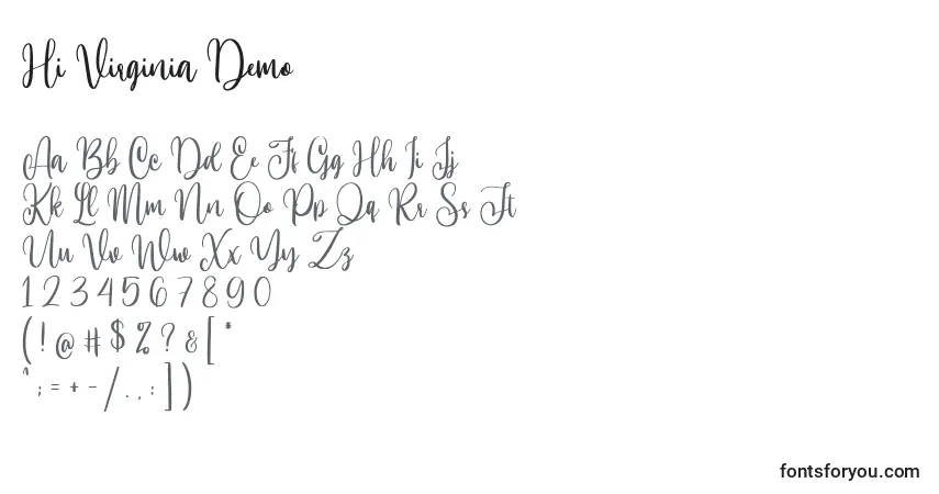 Schriftart Hi Virginia Demo (129604) – Alphabet, Zahlen, spezielle Symbole