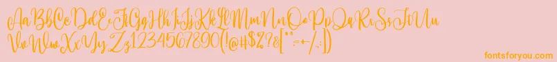 Hi Virginia Demo Font – Orange Fonts on Pink Background