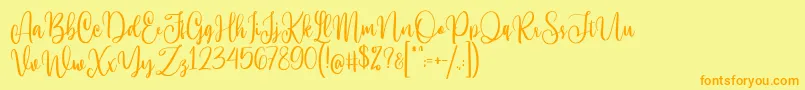 Hi Virginia Demo Font – Orange Fonts on Yellow Background