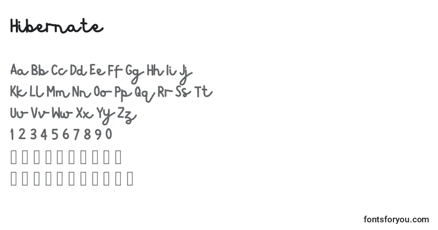Czcionka Hibernate (129606) – alfabet, cyfry, specjalne znaki