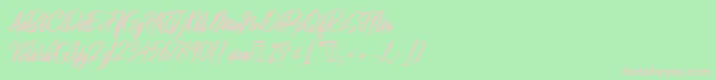 Czcionka Hibrush DEMO – różowe czcionki na zielonym tle