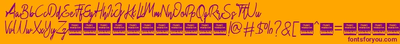 フォントHidario Demo – オレンジの背景に紫のフォント