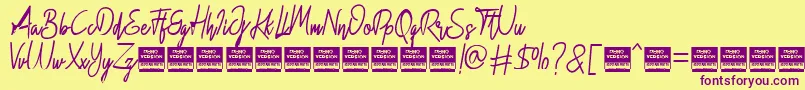 Hidario Demo Font – Purple Fonts on Yellow Background