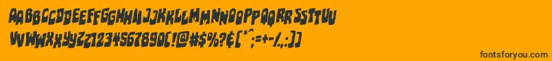 Pocketmonsterstagrotal-Schriftart – Schwarze Schriften auf orangefarbenem Hintergrund