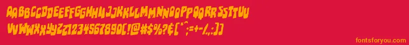 Pocketmonsterstagrotal Font – Orange Fonts on Red Background