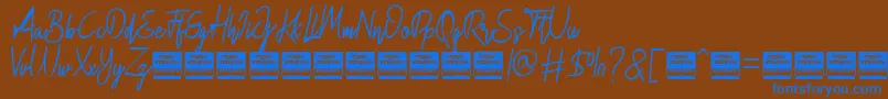 Hidario Demo Font – Blue Fonts on Brown Background