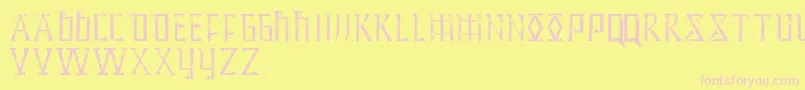 Hidden Archives  PERSONNAL USE ONLY Font – Pink Fonts on Yellow Background